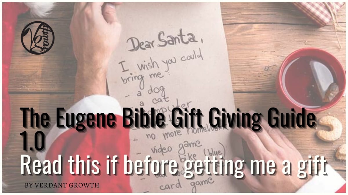 The Eugene Bible Gift Giving Guide 1.0